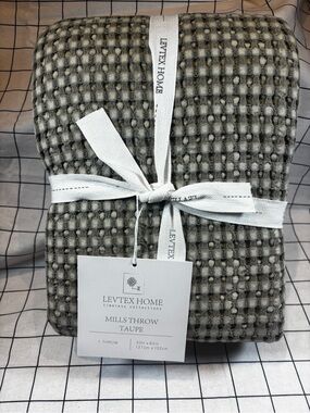 Levtex Taupe Waffle Knit Throw Blanket